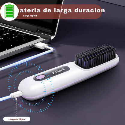 Cepillo alisador de pelo inalámbrico