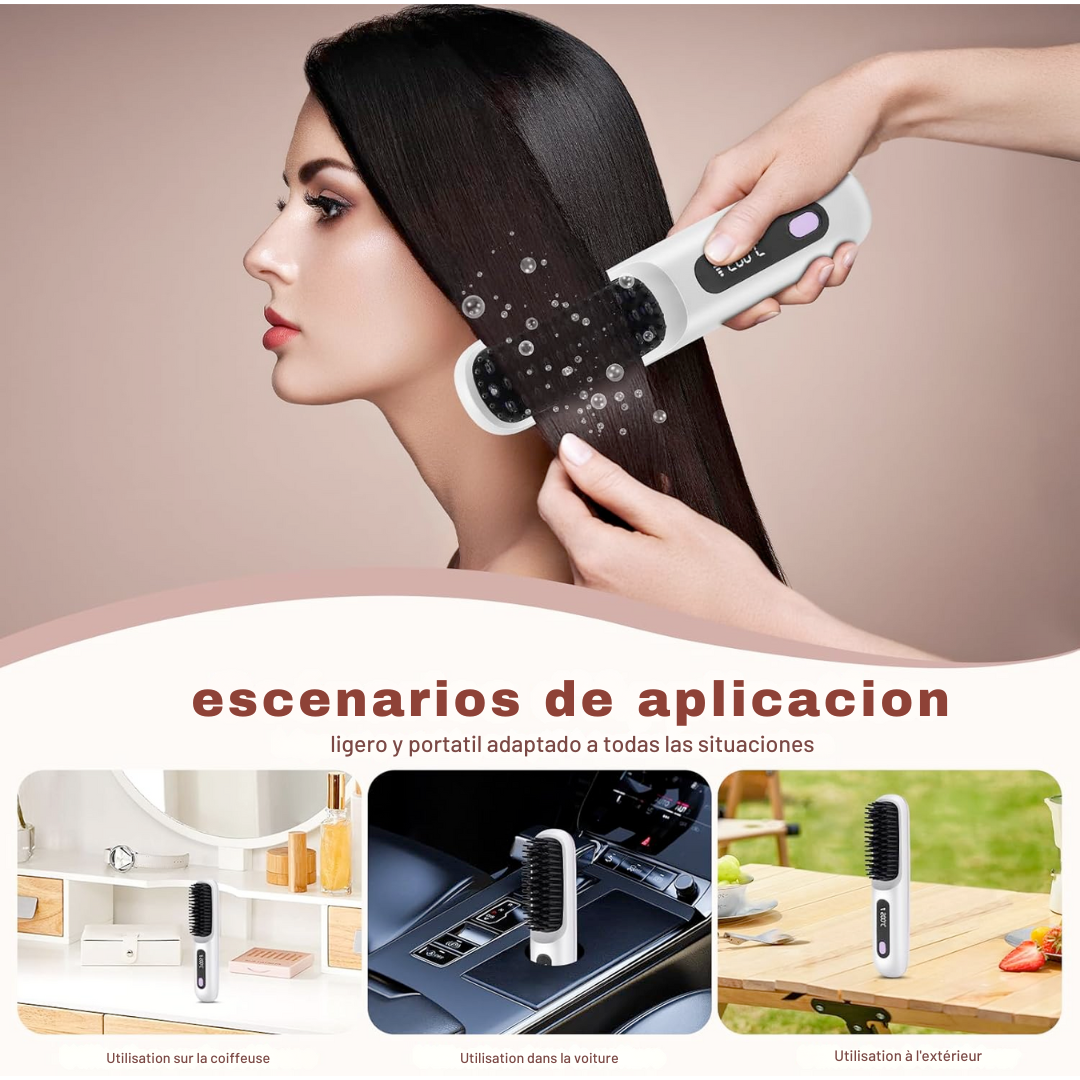 Cepillo alisador de pelo inalámbrico