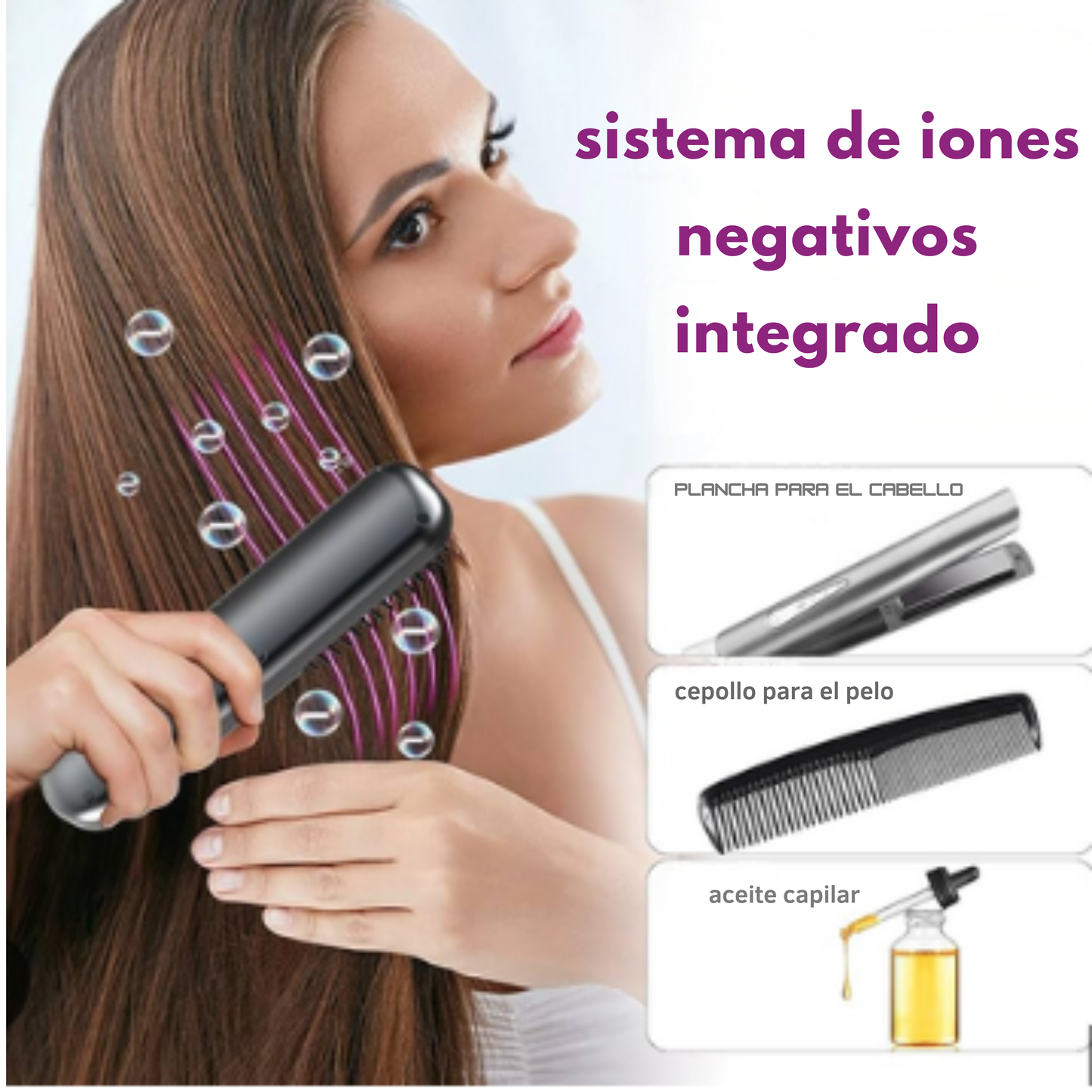 Cepillo alisador de pelo inalámbrico