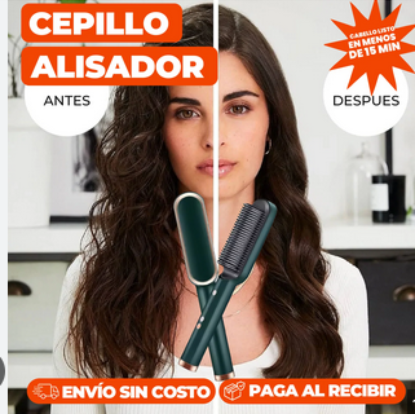 Cepillo alisador de pelo inalámbrico