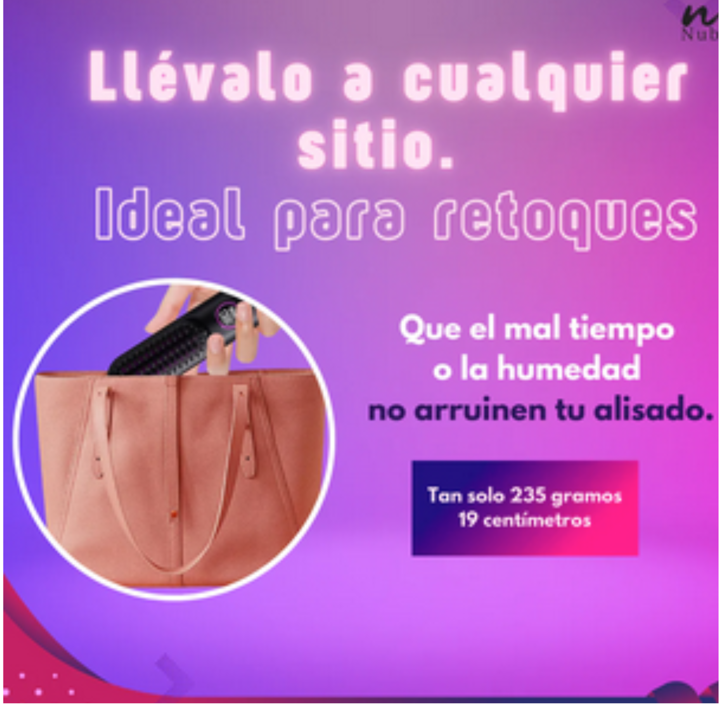 Cepillo alisador de pelo inalámbrico