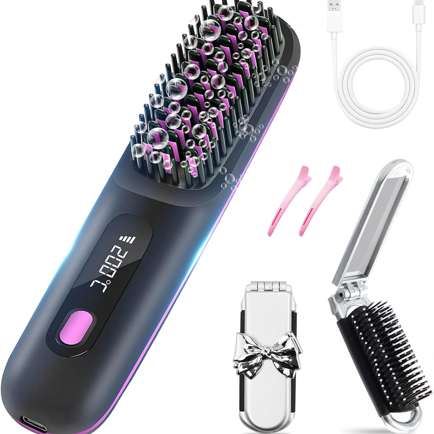 Cepillo alisador de pelo inalámbrico